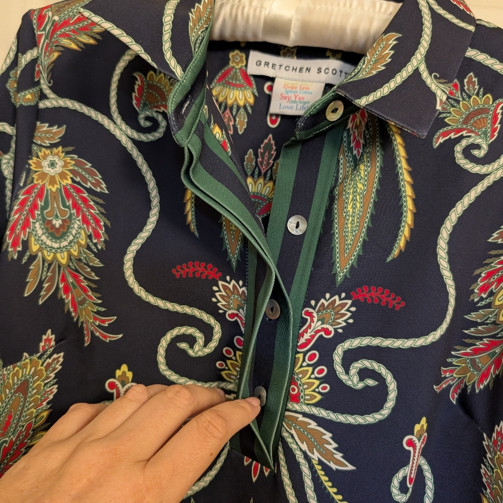 Gretchen Scott Designs Navy Paisley Dress - Picture 5 of 10